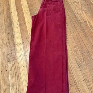 Red Straight-Leg Pants